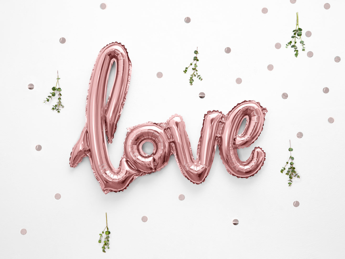Folijas balons “Love”, 73 × 59 cm, rozā zelta krāsā