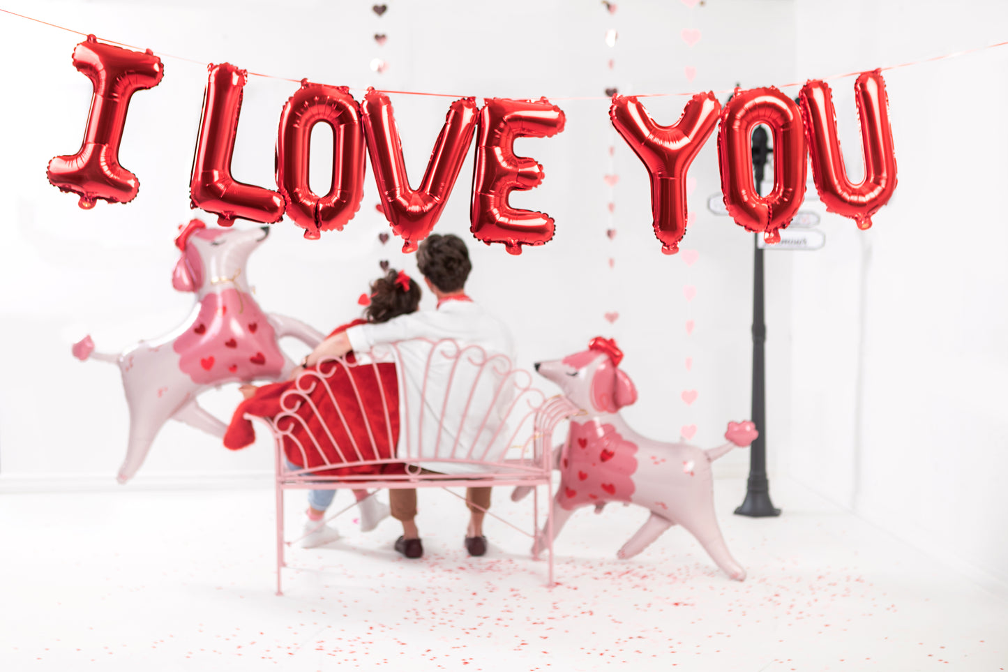 Metālisks folijas balons “I Love You”, 260 x 40cm, sarkanā krāsā