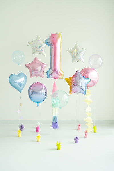 Folija balons cipars 1 "pastel rainbow" (86 cm)