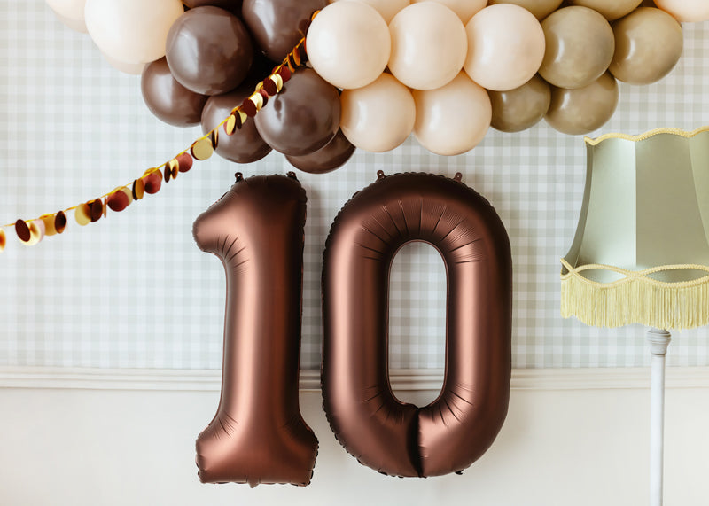 Folija balons cipars 0 mokas krāsā (86 cm)