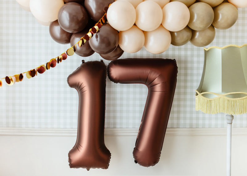 Folija balons cipars 7 mokas krāsā (86 cm)