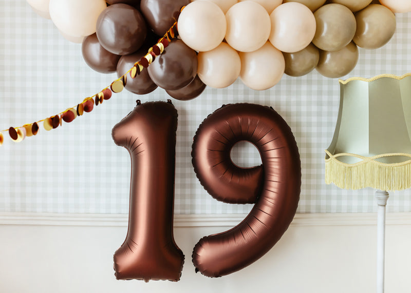 Folija balons cipars 9 mokas krāsā (86 cm)