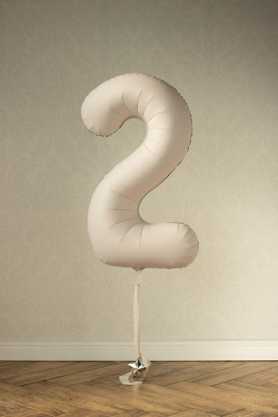 Folija balons cipars 2 gaiši pelēkbrūns (86 cm)