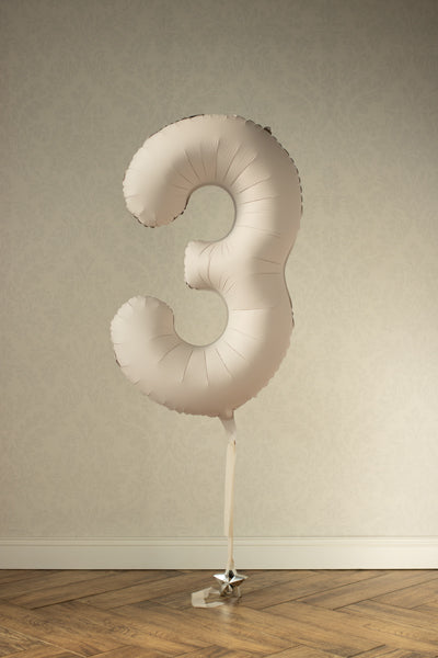 Folija balons cipars 3 gaiši pelēkbrūns (86 cm)