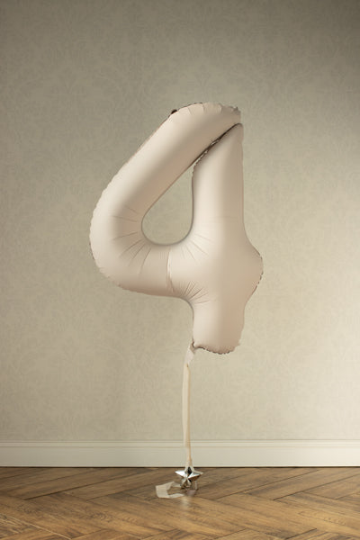 Folija balons cipars 4 gaiši pelēkbrūns (86 cm)