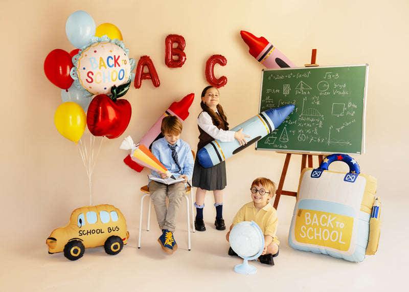 Folija balons Skolas soma 68 × 82 cm – Dzelteni krēmīgs balons skolas sākumam