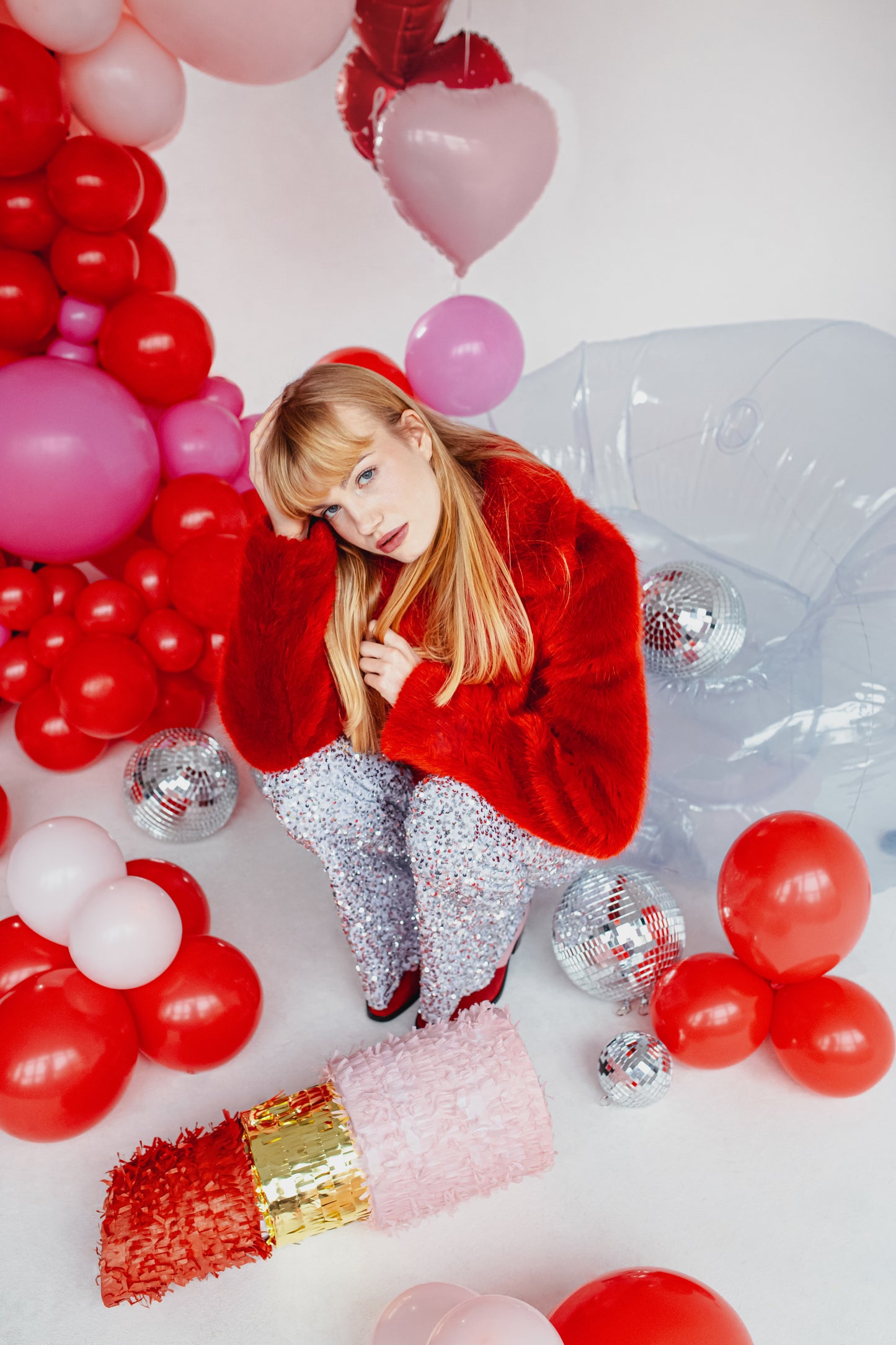 Sirds formas folijas balons, 45 cm, gaiši rozā