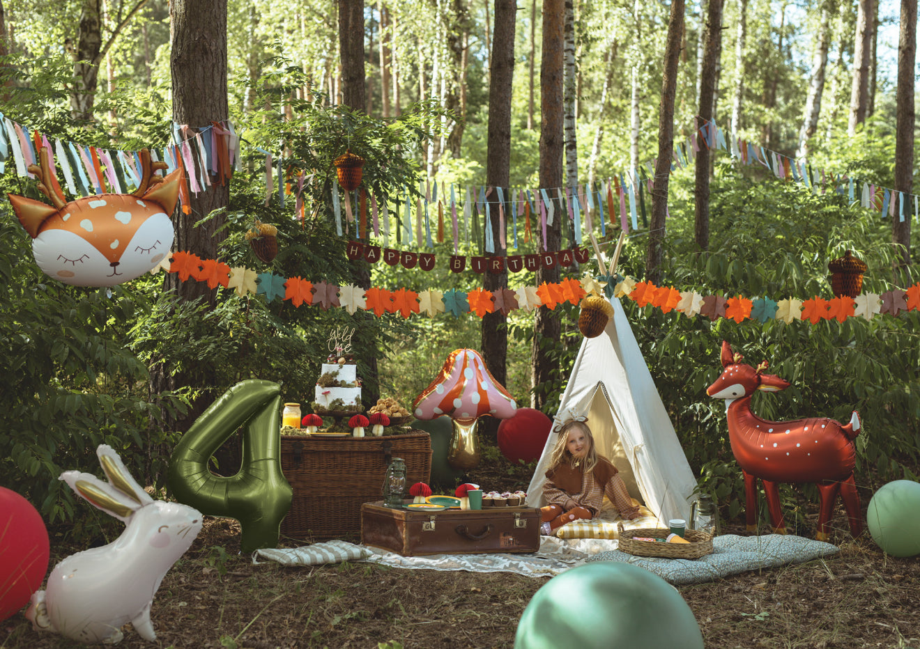 Matēts folija balons ar ciparu “4” 86cm, olīvu zaļš