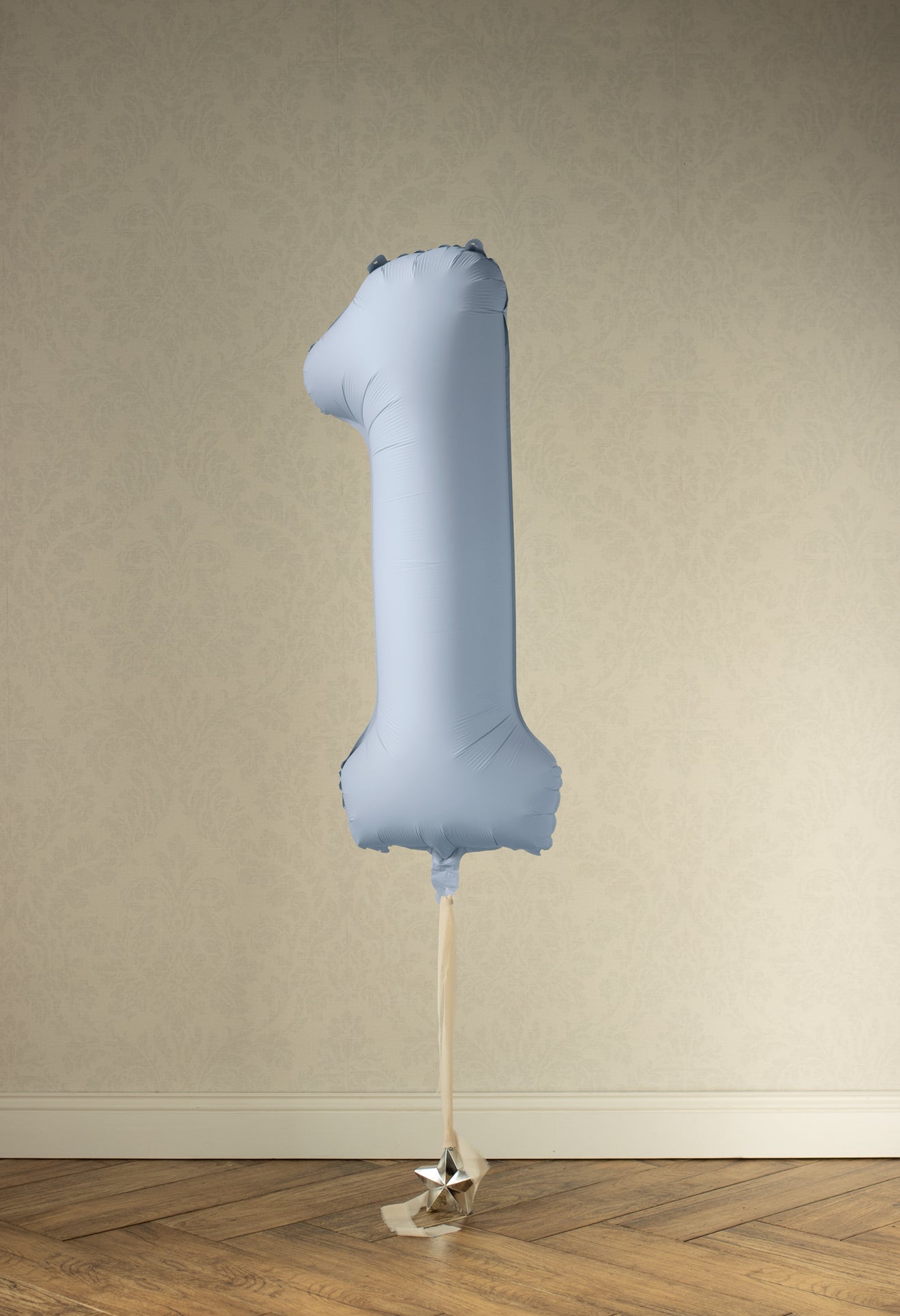 Matēts folija balons ar ciparu “1” 86cm, gaiši zils