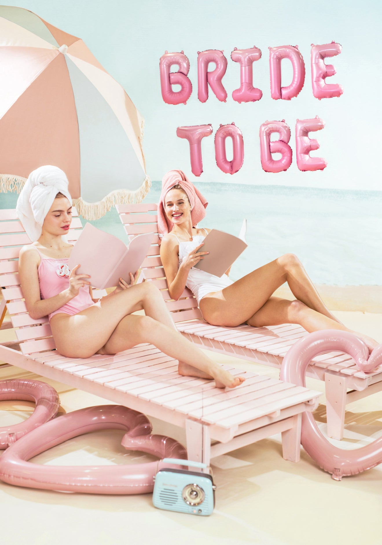 Folijas balons “Bride to be”, 350 × 45 cm, rozā krāsā