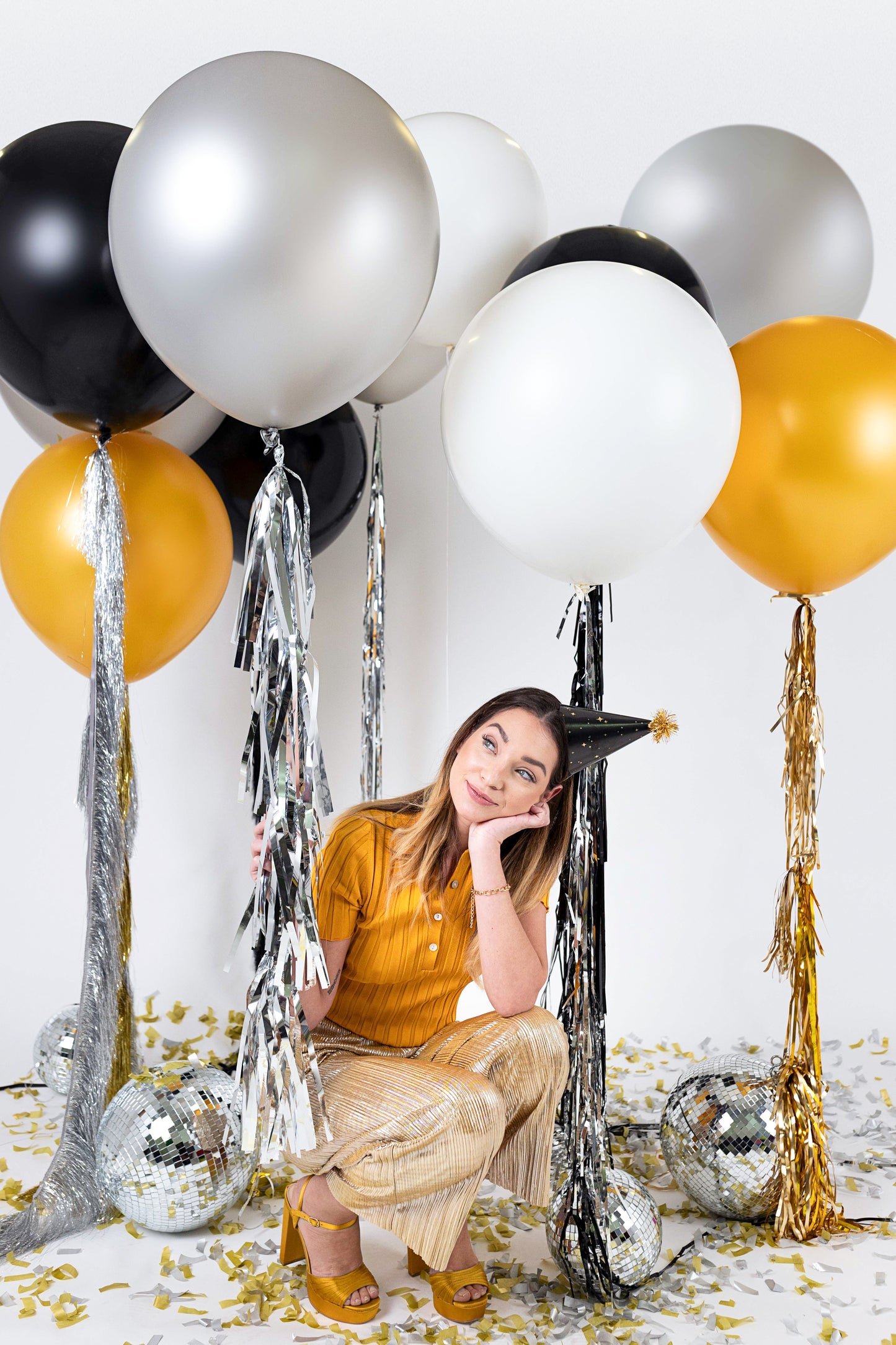 Apaļš balons, 60 cm, "Metallic Silver Snow" krāsa