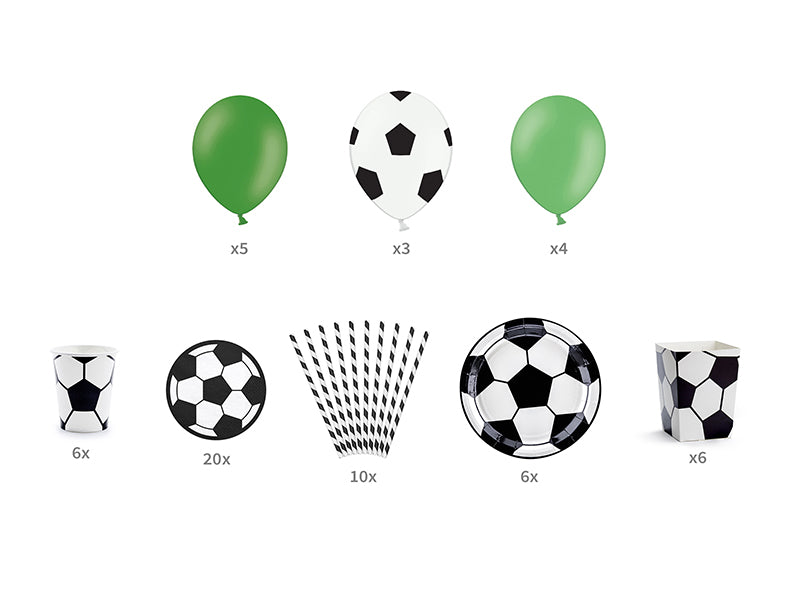 "Futbola ballīte mazā" pinterestīgs ballīšu komplekts (60 produkti)