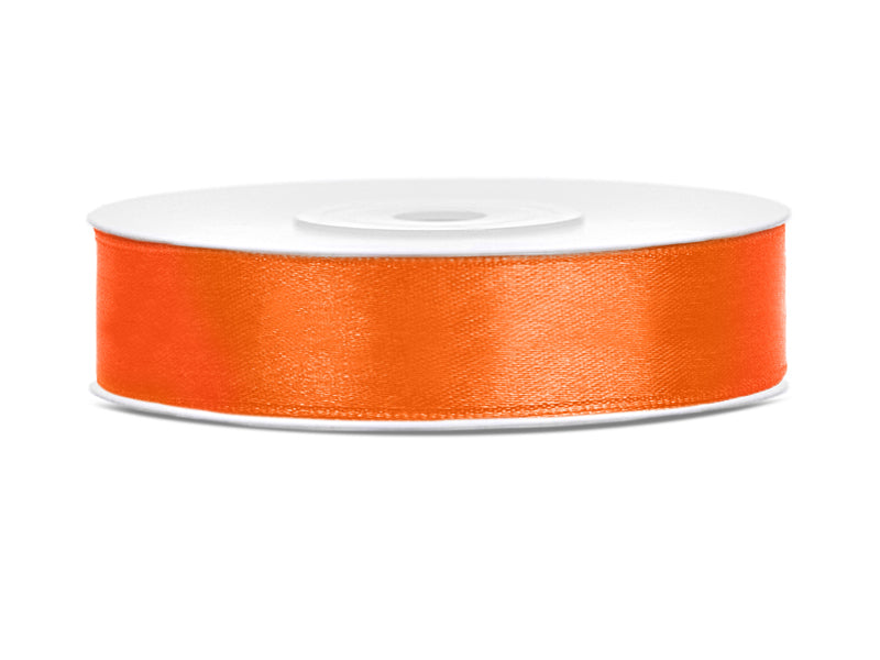 Satīna lente, Orange, platums 12 mm / garums 25 m