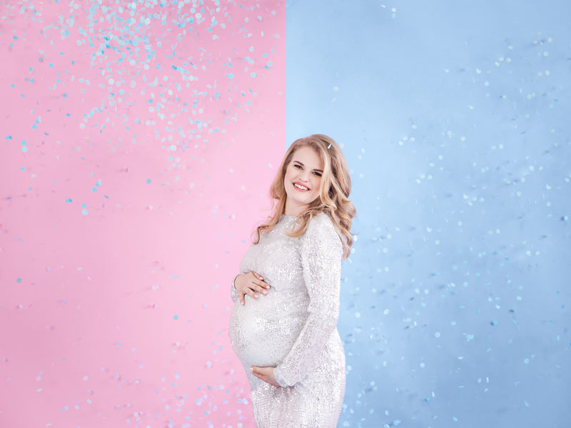 "Gender Reveal" konfeti kanons zils (60 cm) – dzimuma atklāšanai