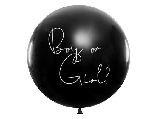 "Gender Reveal" balons “Boy” (1 m) ar zilu konfeti