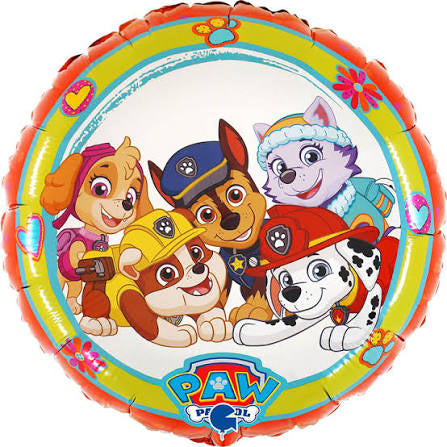 Folija balons Paw Patrol Pawsome 46 cm – Apaļš Ķepu patruļas balons