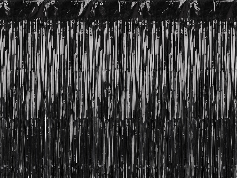 Ballītes aizkars, melns, 90 × 250 cm