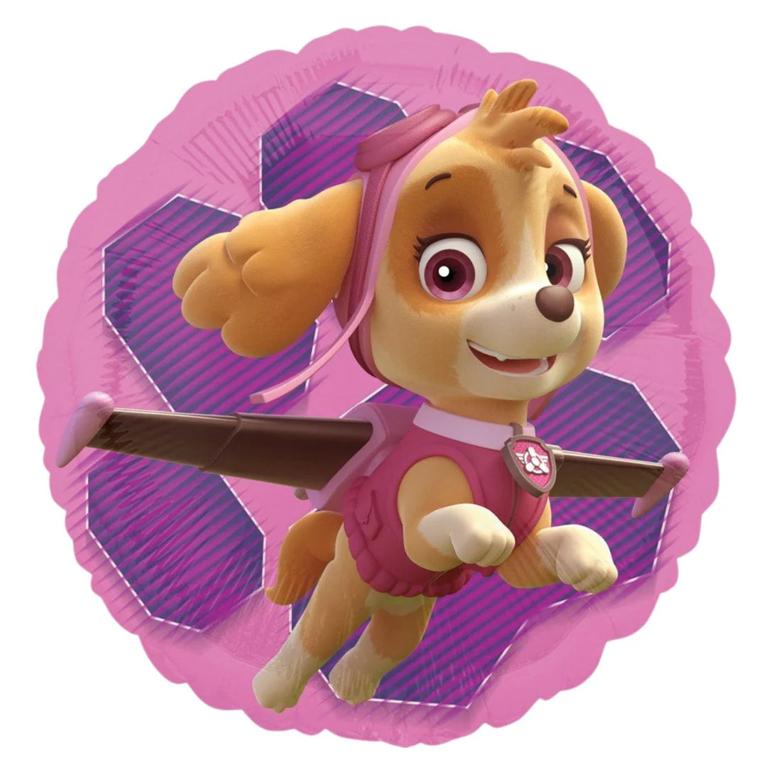 Folija balons Paw Patrol Skye & Everest 43 cm – Apaļš Ķepu patruļas balons