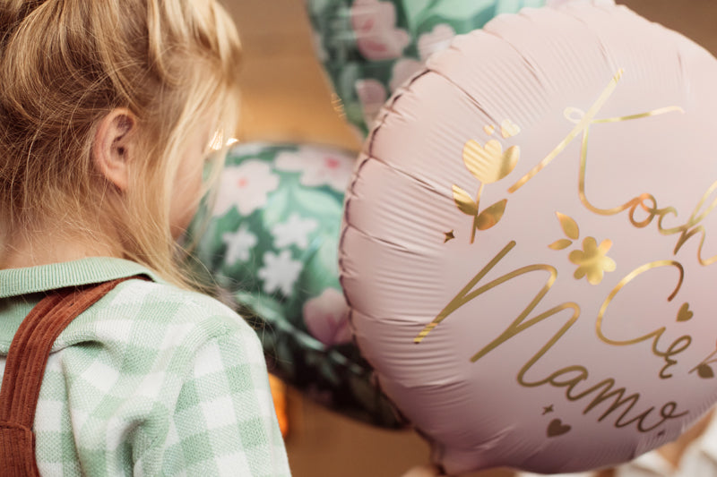 Folija balons sirds ar ziediem (35 cm)