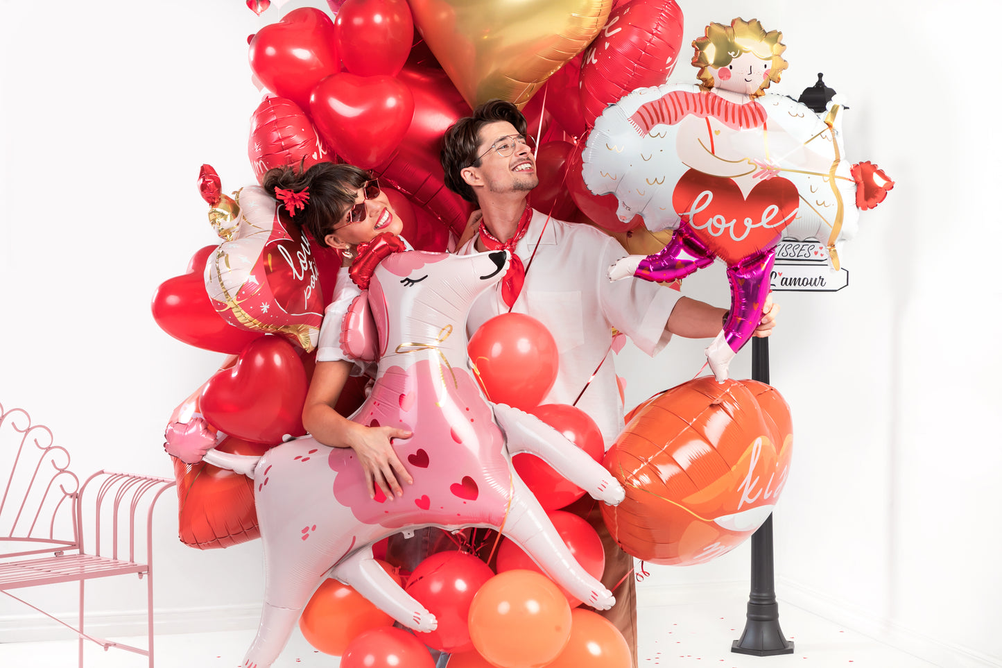 Sirds formas balons, 40 cm, sarkans