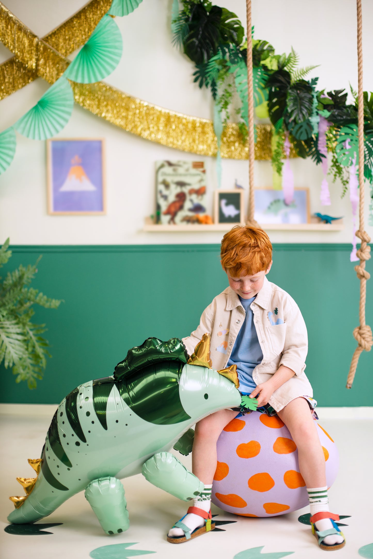 Folijas balons “Dinozaurs”, 101 x 60,5 cm, zaļā krāsā