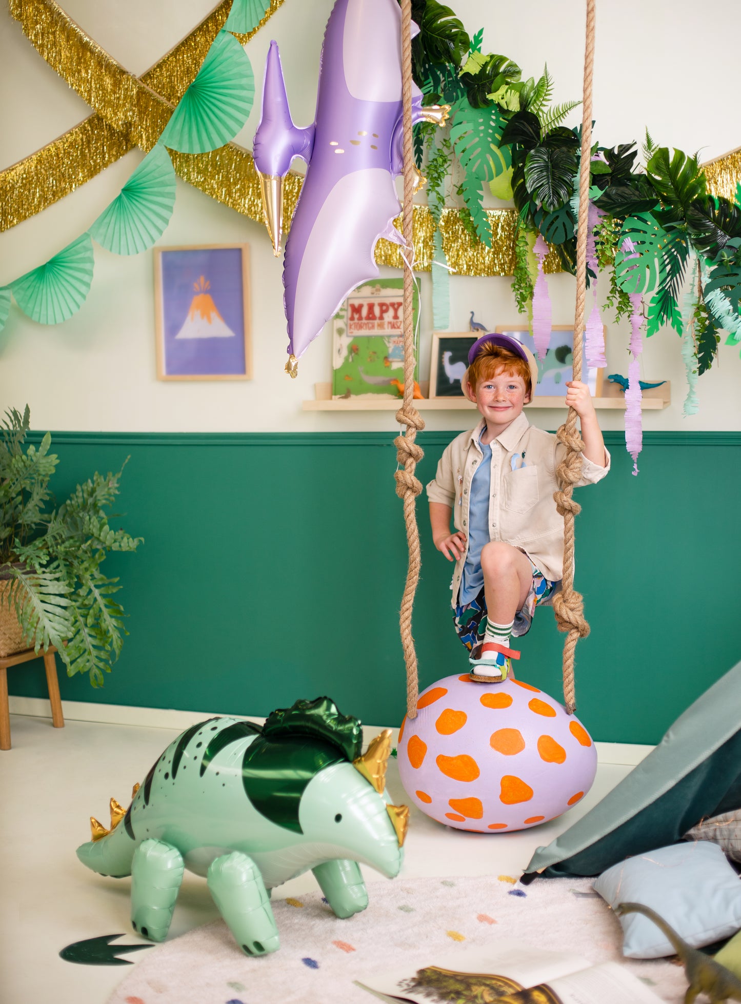 Folijas balons “Dinozaurs”, 101 x 60,5 cm, zaļā krāsā