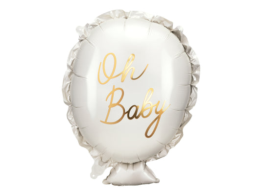 Folijas balons “Oh Baby”, 53 x 69 cm, baltā krāsā