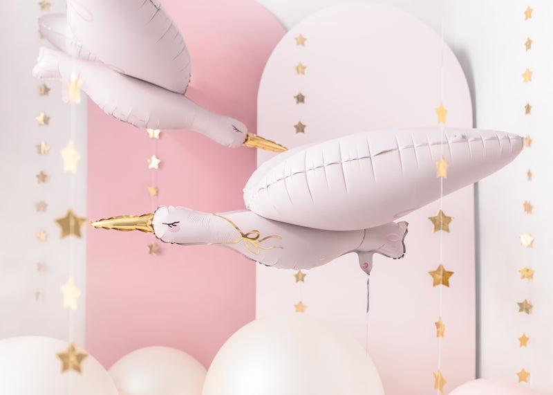 Folija balons Stārķis gaiši rozā (100 x 43 cm)