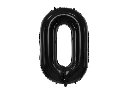 Folija balons ar ciparu “0” 86cm, melns