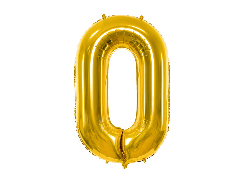 Folija balons cipars 0 zelta (86 cm)