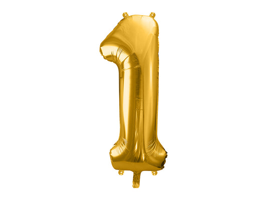 Folija balons cipars 1 zelta (86 cm)