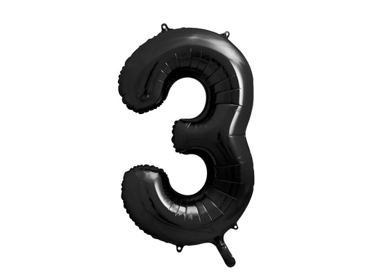Folija balons ar ciparu “3” 86cm, melns