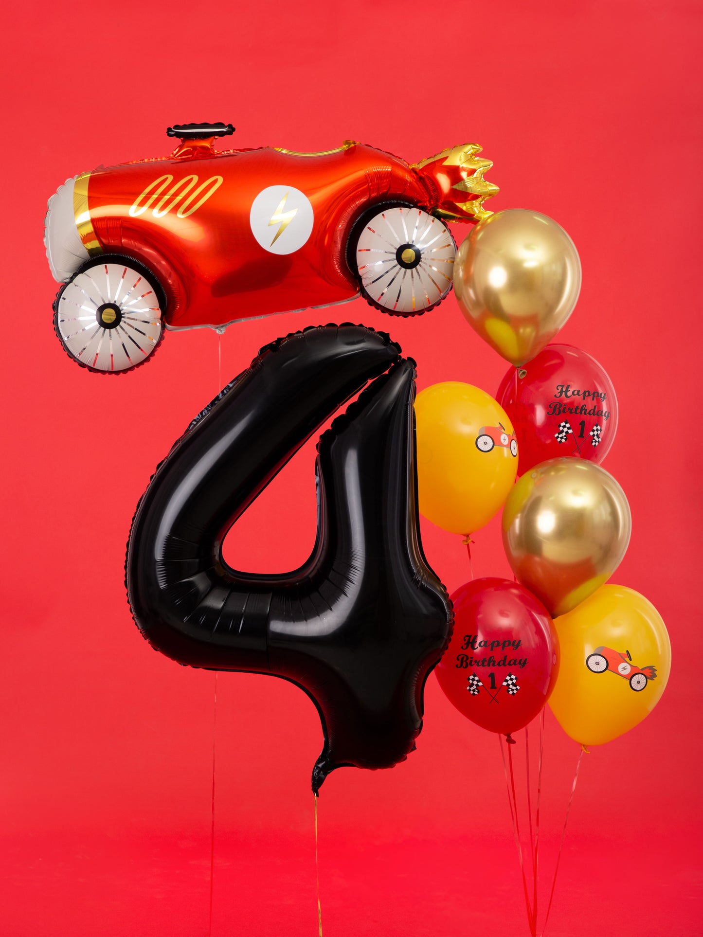 Folija balons ar ciparu “4” 86cm, melns