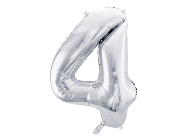 Folija balons cipars 4 sudraba (86 cm)