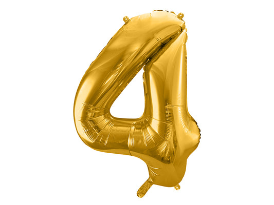 Folija balons cipars 4 zelta (86 cm)