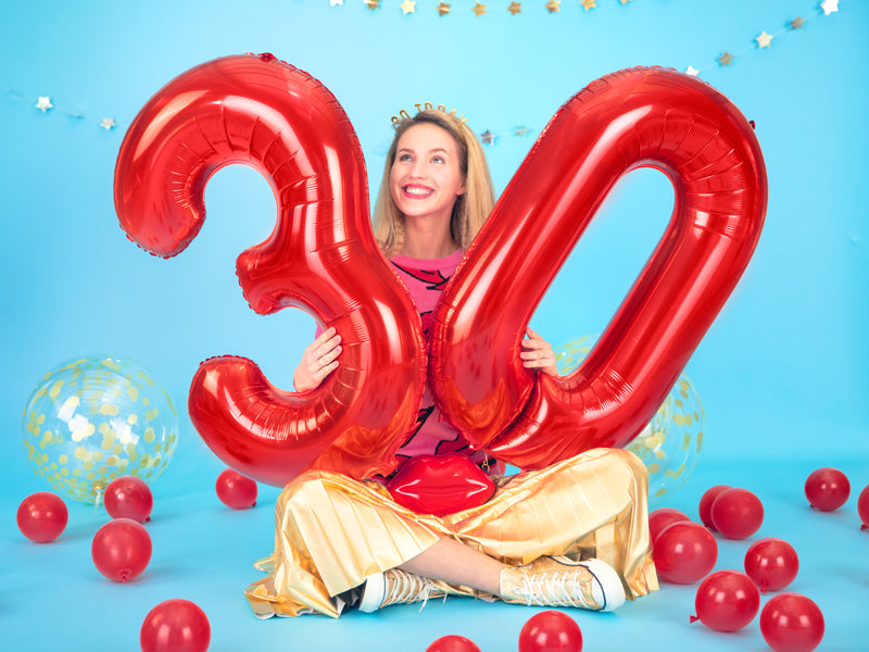 Folija balons Cipars 5 sarkanā krāsā 86 cm