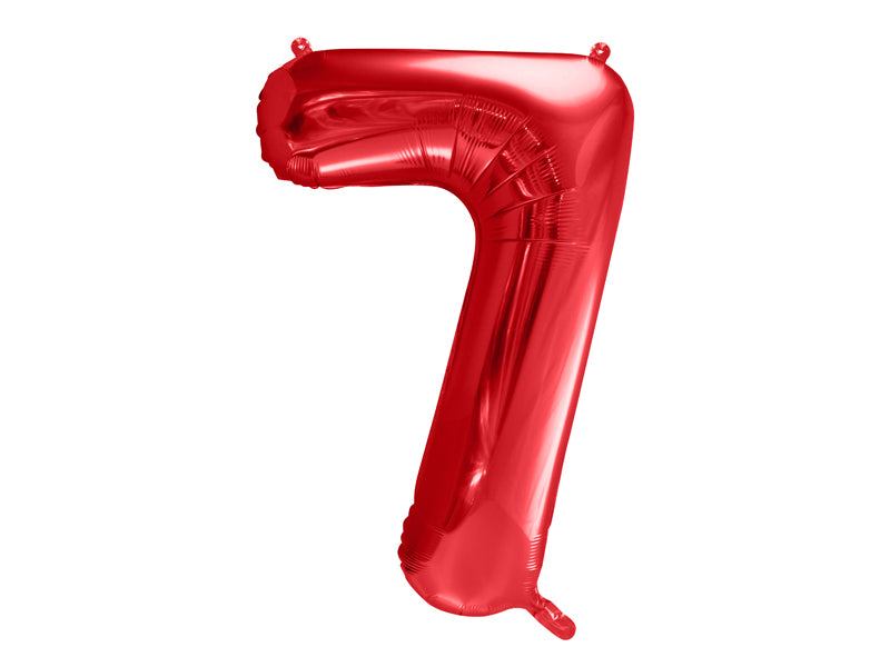 Folija balons Cipars 7 sarkanā krāsā 86 cm