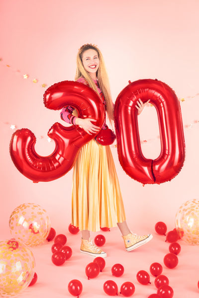 Folija balons Cipars 7 sarkanā krāsā 86 cm