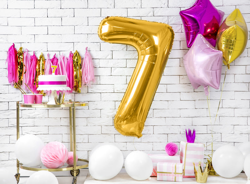 Folija balons cipars 7 zelta (86 cm)