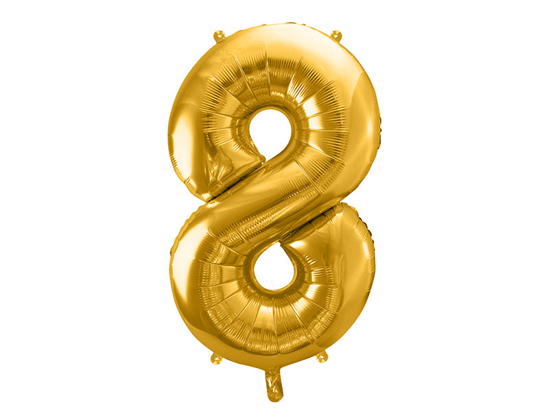 Folija balons cipars 8 zelta (86 cm)