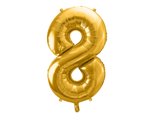 Folija balons cipars 8 zelta (86 cm)