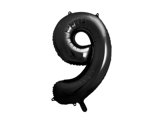 Folija balons ar ciparu “9” 86cm, melns