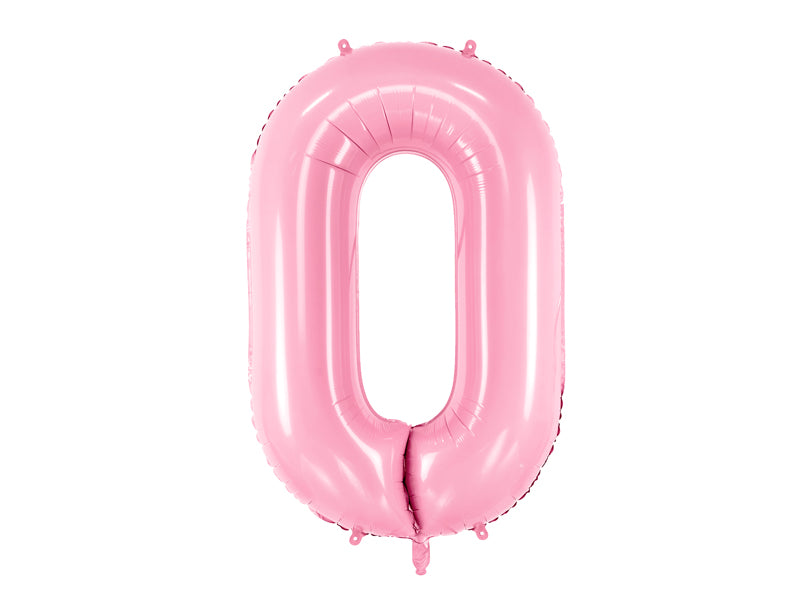 Folija balons cipars 0 rozā (86 cm)