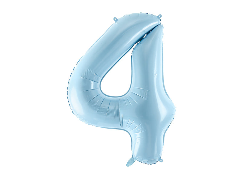 Folija balons cipars 4 gaiši zils (86 cm)