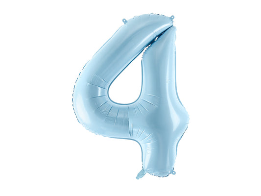 Folija balons cipars 4 gaiši zils (86 cm)