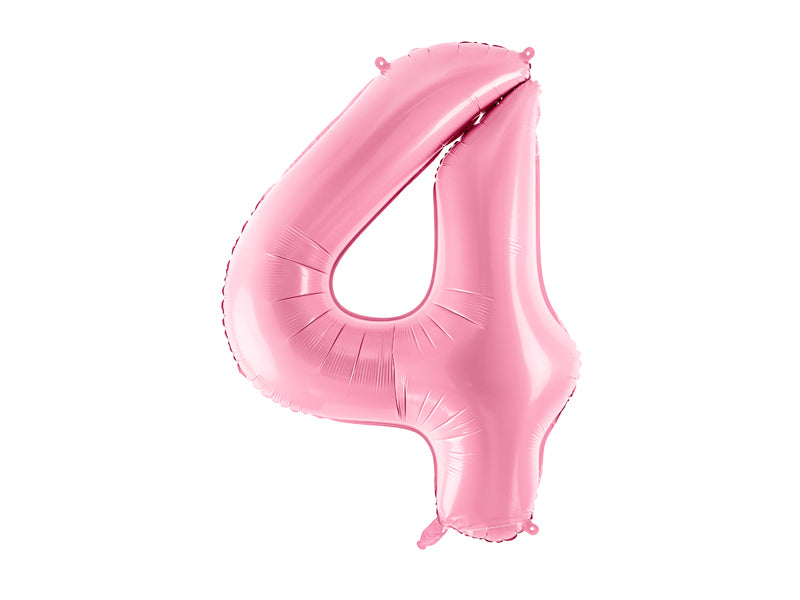 Folija balons cipars 4 rozā (86 cm)