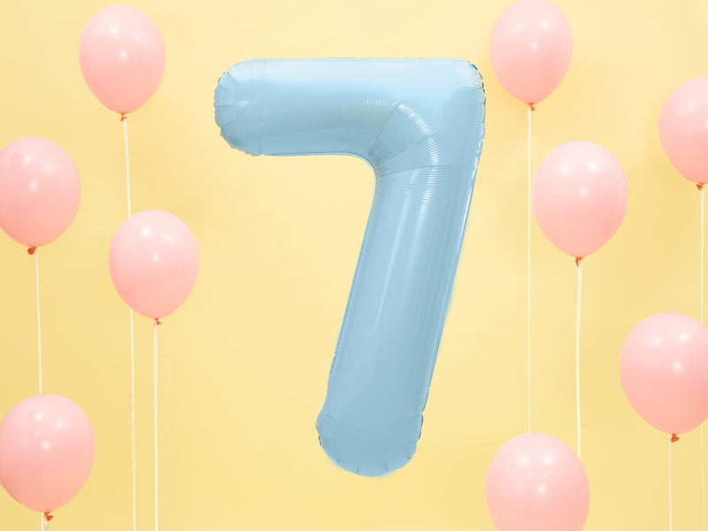 Folija balons cipars 7 gaiši zils (86 cm)