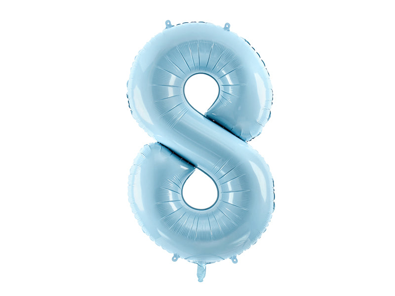 Folija balons cipars 8 gaiši zils (86 cm)