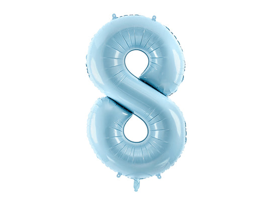 Folija balons cipars 8 gaiši zils (86 cm)
