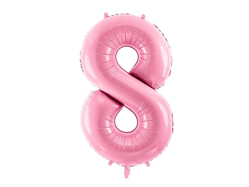 Folija balons cipars 8 rozā (86 cm)